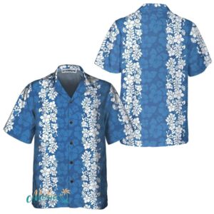 Blue Hibiscus Pattern Hawaiian Shirt