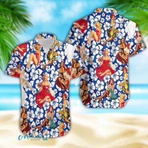 Sexy Retro Girl Hibiscus Hawaiian Shirt