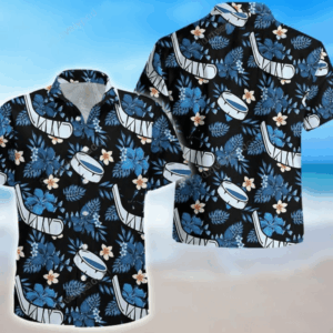 Hockey – Floral Hawaiian Shirt, Summer Gift
