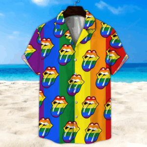 Rainbow Lip Unisex Hawaii Shirt Beach Short, Gender-neutral Adult Clothing