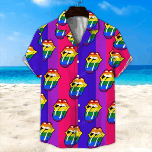 Lgbt Hawaii Shirt, Bisexual Rainbow Lip Unisex Hawaii Shirt