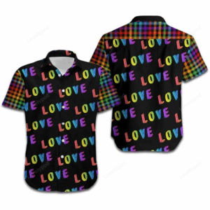Love Rainbow Plaid Pattern Colorful Hawaiian Shirts