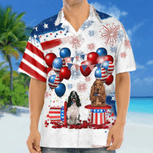 Cocker Spaniel Independence Day Hawaiian Shirt for men and women