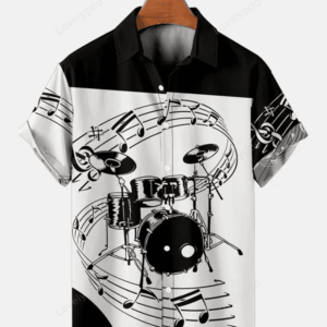 Men’s Drum Kit Music Hawaiian Short Sleeve hawaiian Shirts