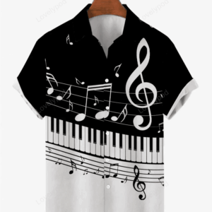 Music Jazz Loose Casual Men’s Short Sleeved Shirt