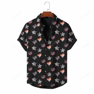 Personalized Flag Pattern Holiday Short Sleeve Shirt, 4th of july hawaiian shirt