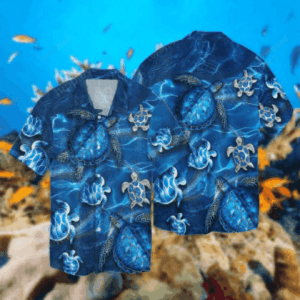 3d Turtles Blue Hawaiian Shirt