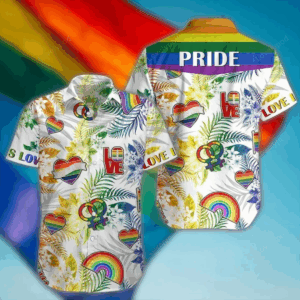 Beach Shirt Lgbt Hawaiian Pattern Men Shirt For Lgbt Community