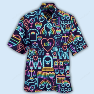Symbols Neon Colorful Rainbow LGBT Pride Hawaiian Shirts
