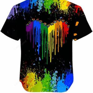 LGBT Custom Name Aloha Hawaiian Shirts For Summer, Personalized Hand Rainbow Paint Colorful LGBT Hawaiian Shirts