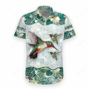 3D Hummingbird Hawaii Shirt, Hawaiian Shirts for Men Short Sleeve Aloha Beach Shirt