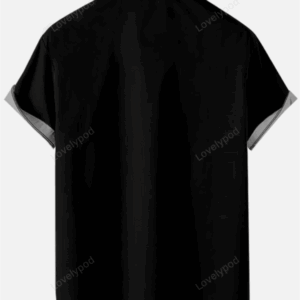 Men?s Music Note Color Block Casual Tribal Short Sleeve Hawaiian Shirt