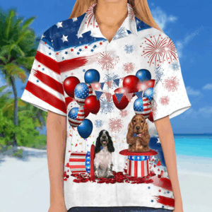 Cocker Spaniel Independence Day Hawaiian Shirt for men and women