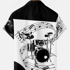 Men’s Drum Kit Music Hawaiian Short Sleeve hawaiian Shirts