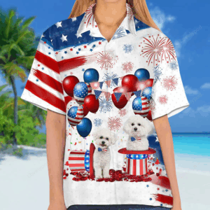 Bichon frise Independence Day Hawaiian Shirt for men and women
