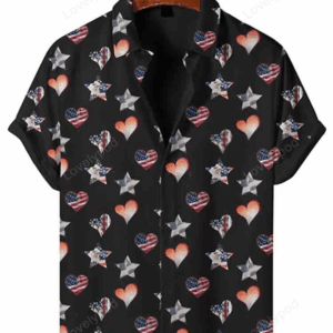 Personalized Flag Pattern Holiday Short Sleeve Shirt, 4th of july hawaiian shirt