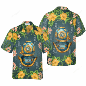 Scuba Diving Vintage Helmet Hawaiian Shirt,