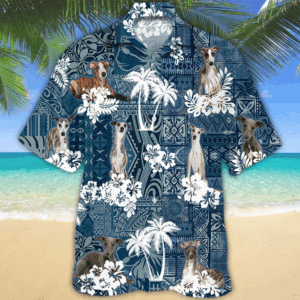 Whippet Flowers Aloha Shirt