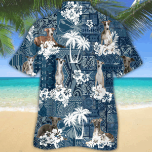 Whippet Flowers Aloha Shirt