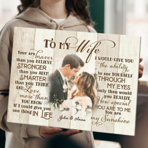 Personalized Gift for Wife, Happy Birthday To my Wife Canvas Wall Art for Bedroom, Anniversary Gift
