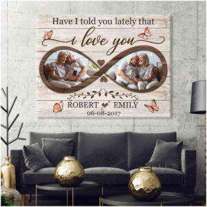 Custom Photo Infinity Love, Wedding Anniversary Gifts For Husband and Wife Canvas Bedroom Wall Art