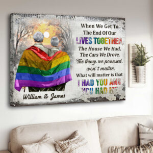 Personalized Pride Couple, Old Couple Canvas, I Had You You Had Me LGBT Wall Art for Gay Couple