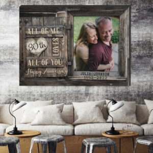 30th Wedding Anniversary Gift, Custom Photo Couple Wall Art, Together We built a life we love Wall Art