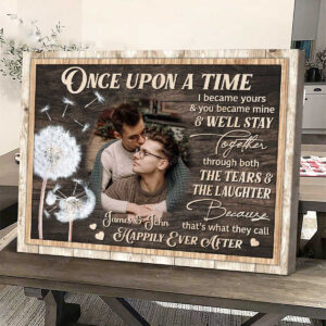 Personalized Gay Couple Photo Wall Art Canvas, Custom Galentines Day Canvas