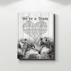 Wolf Couple Canvas, We’re a team Wall Art Canvas for Husband and Wife