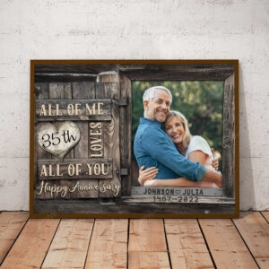 Wedding Anniversary 35th Husband and Wife Wall Art for Anniversary Canvas