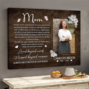 Personalized Gift For Loss Of Mom, Loss of Mom canvas wall art, Mom Remembrance Canvas, Mother Condolence Memorial Sympathy Gift