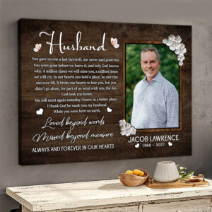 Personalized canvas gift For Loss of Husband Gift, Husband Remembrance Canvas, Husband Condolence Memorial Gift