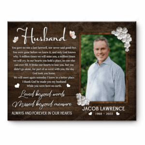 Personalized canvas gift For Loss of Husband Gift, Husband Remembrance Canvas, Husband Condolence Memorial Gift