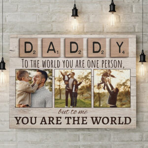 Fathers Day Gift From Daughter, Birthday Gift For Dad, Best Dad Gift, To The World You’re One Person To Me You’re The World