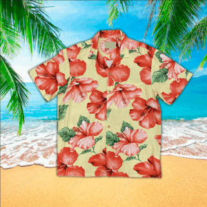 Hibiscus Mens Hawaiian Shirt, Hibiscus Button Up Shirt