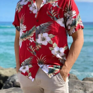 Hibiscus Hawaiian Shirt, Mens Aloha Shirt For Hibiscus Lover