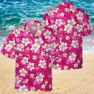 Hawaiian Shirt Aloha Hibiscus Chaba Flower Background Pink Ha272p