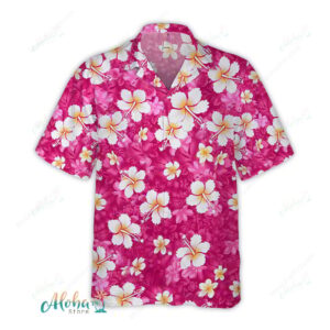Hawaiian Shirt Aloha Hibiscus Chaba Flower Background Pink Ha272p