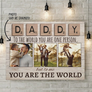 Fathers Day Gift From Daughter, Birthday Gift For Dad, Best Dad Gift, To The World You’re One Person To Me You’re The World