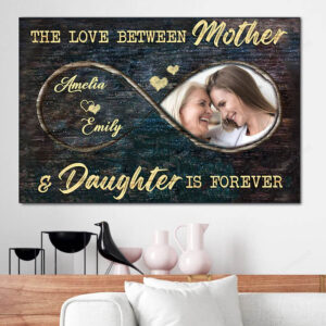 Infinity Love Mother Daughter – Personalized Photo Mother’s day Poster & Canvas – Gift For Mom