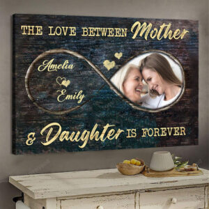 Infinity Love Mother Daughter – Personalized Photo Mother’s day Poster & Canvas – Gift For Mom