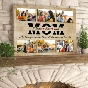 Personalized Mother’s day wall art canvas, Gift For Mom, Custom Mom Photo With Kids, Grandma gift
