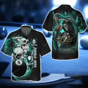 Billiard Pool 8 Ball Hello Darkness My Old Friend Blue Galaxy Personalized Name 3D Hawaiian Shirt For Billiard2