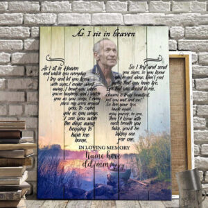 As i sit in Heaven Custom Photo Wall Art Canvas, Memorial Gift, Remembarance Gifts
